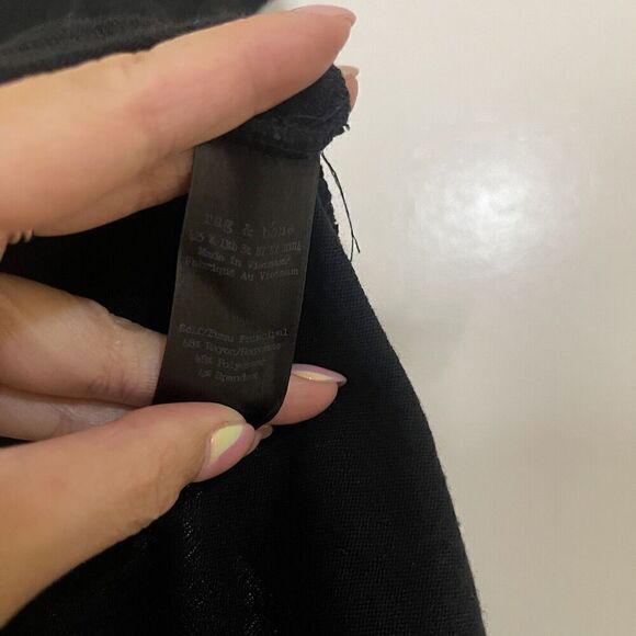 Rag & Bone Jean Black crew neck slit back knit tank top size small - Picture 4 of 6